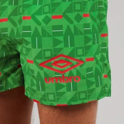 Umbro Herren Renn Badehosen Grün/Rot/Weiß