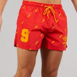 Umbro Herren Renn Badehosen Rot/Orange/Navy