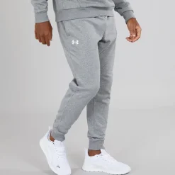 Under Armour Herren UA Rival Fleece Jogginghose Castlerock Hellgrau/Weiß