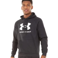 Under Armour Herren UA Rival Fleece Logo Hoodie Schwarz/Weiß