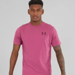 Under Armour Herren UA Sportstyle Linke Brust Kurzarm T-Shirt Fuchsia Dusk / Dark Maroon