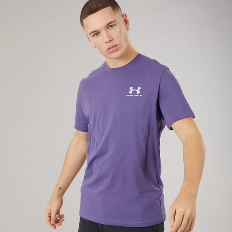Under Armour Herren UA Sportstyle linke Brust kurzarm T Shirt Purple Luxe/Weiß