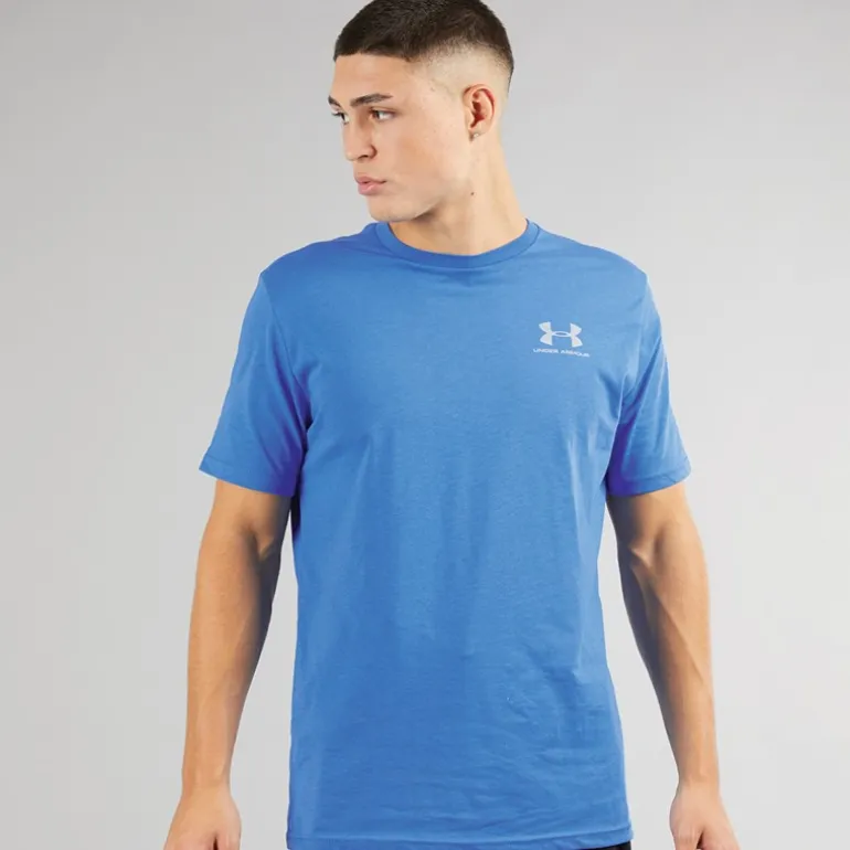 Under Armour Herren UA Sportstyle Linke Brust Kurzarm T-Shirt Blau Atlantis / Blau Calm