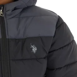 U.S. POLO ASSN. Junge Steppjacke mit Farbblock-Joch Schwarz