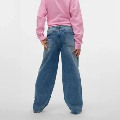 Vero Moda Mädchen Brook Baggy Jeans Medium Blue Denim