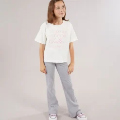 Vero Moda Mädchen Katrine Cropped T Shirt Schneeweiß Chillin C-12 Snow White Chillin