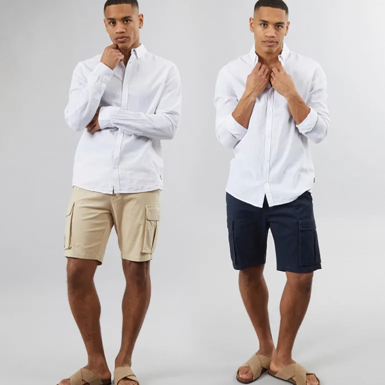 Vinson Herren Roger Shorts Zweierpack Humus/Dunkelblau