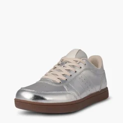 Woden Damen Björk Leder Sneakers 039 Silver
