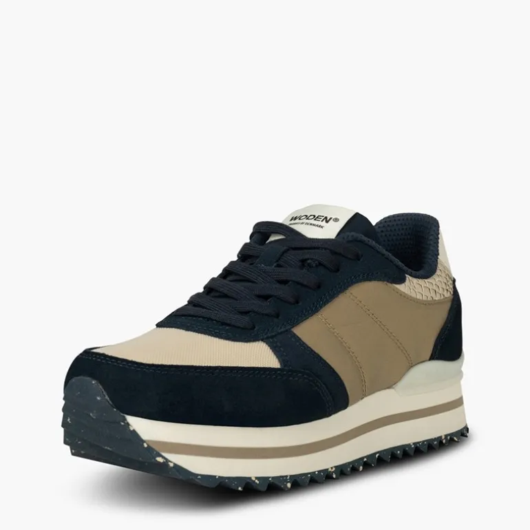 Woden Damen Ronja Plateau Sneaker 154 Navy Multi