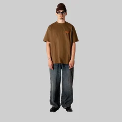 Woodbird Herren Baine Blume T-Shirt Dark Brown
