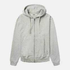 Woodbird Herren Fuji Base Zip Hoodie Light Grey Melange