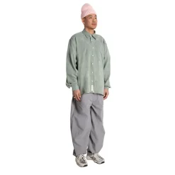 Woodbird Herren Hemd Paisley Grau Grün Grey-Green