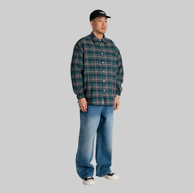 Woodbird Herren Jong Em kariertes Hemd Green Check
