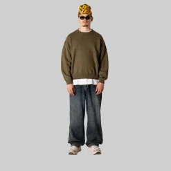 Woodbird Herren Kurt Kunst Rundhals Sweatshirt Dark Brown