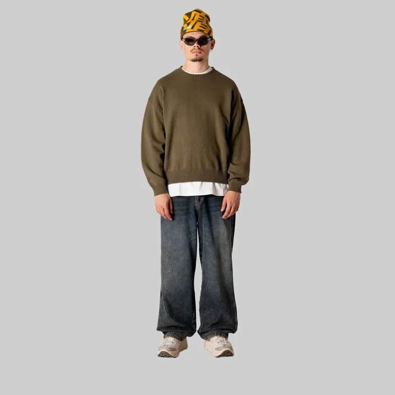 Woodbird Herren Kurt Kunst Rundhals Sweatshirt Dark Brown