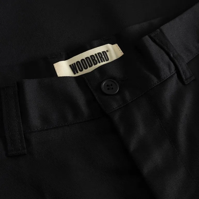 Woodbird Herren Rami Chinohose Shorts Schwarz