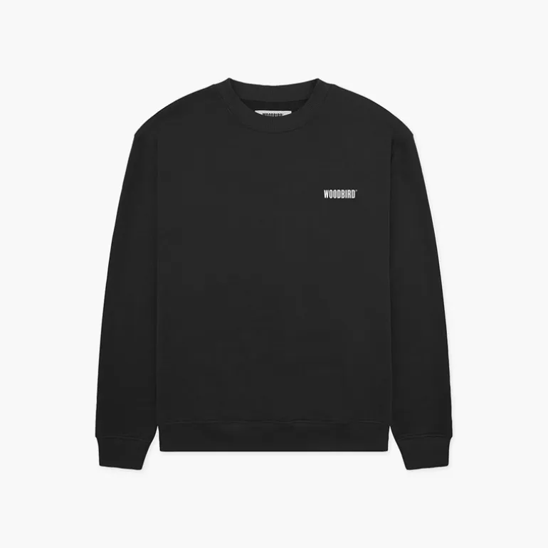 Woodbird Herren Rohr Gegründet Sweatshirt Schwarz