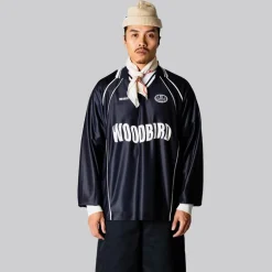 Woodbird Herren Taka Langarm Poloshirt Schwarz