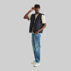 Woodbird Herren Trais Stepp Weste Schwarz