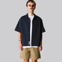 Woodbird Herren Wang Shiko Hemd Dark Navy