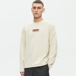 Wood Wood Herren Liam Langarm T Shirt Silver Birch