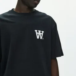 Wood Wood Herren Liam T Shirt Black With White