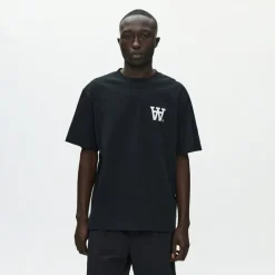 Wood Wood Herren Liam T Shirt Black With White