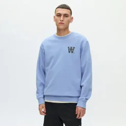 Wood Wood Herren Noel Brust Druck Sweatshirt Azurine