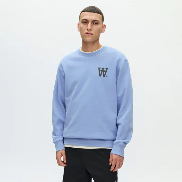 Wood Wood Herren Noel Brust Druck Sweatshirt Azurine