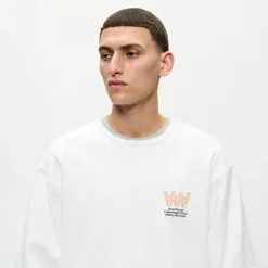 Wood Wood Herren Ryan Sweatshirt Bright White