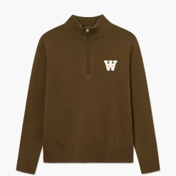 Wood Wood Herren Tay Halb Reißverschluss Pullover Desert Palm