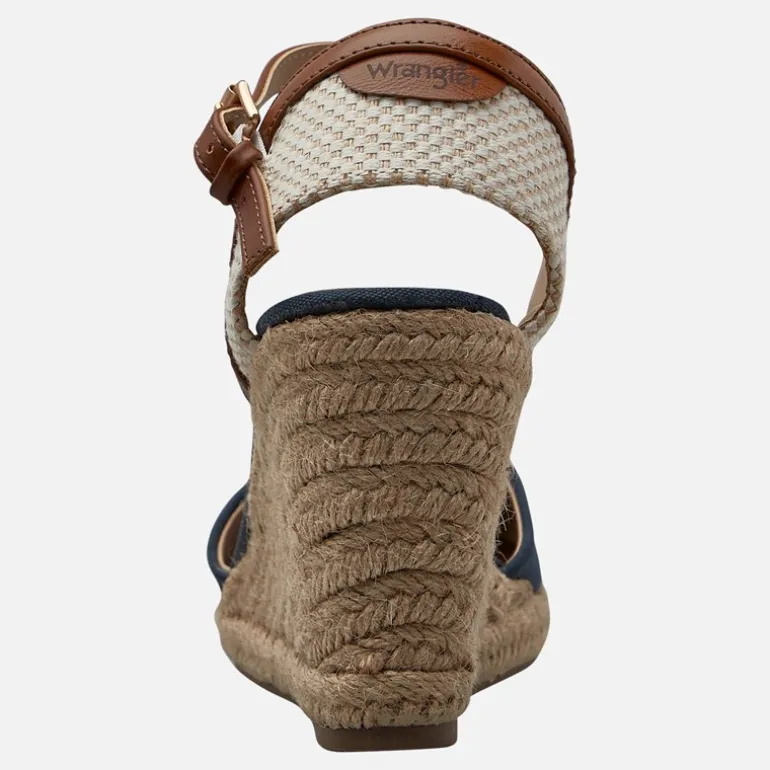 Wrangler Damen Brava Knöchel Riemen Keilabsatz Sandalen Dark Denim